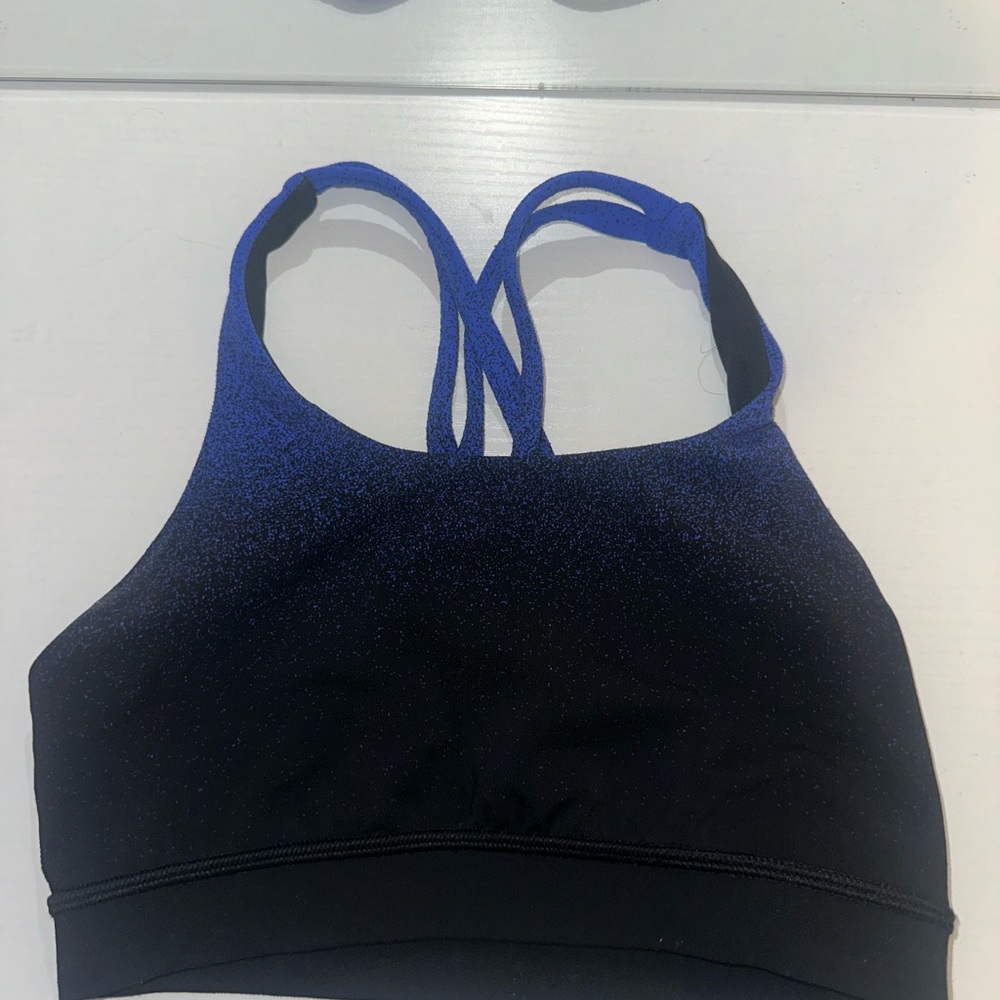 Women's Blue and Black Sports Bra